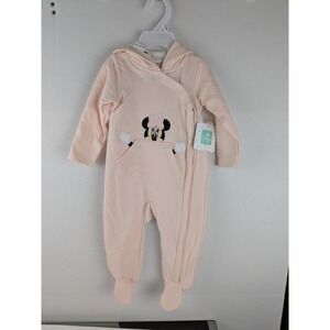 Disney Baby Girl Pink Minnie Mouse Footed Pajamas Romper Sleepsuit 6-9 Months